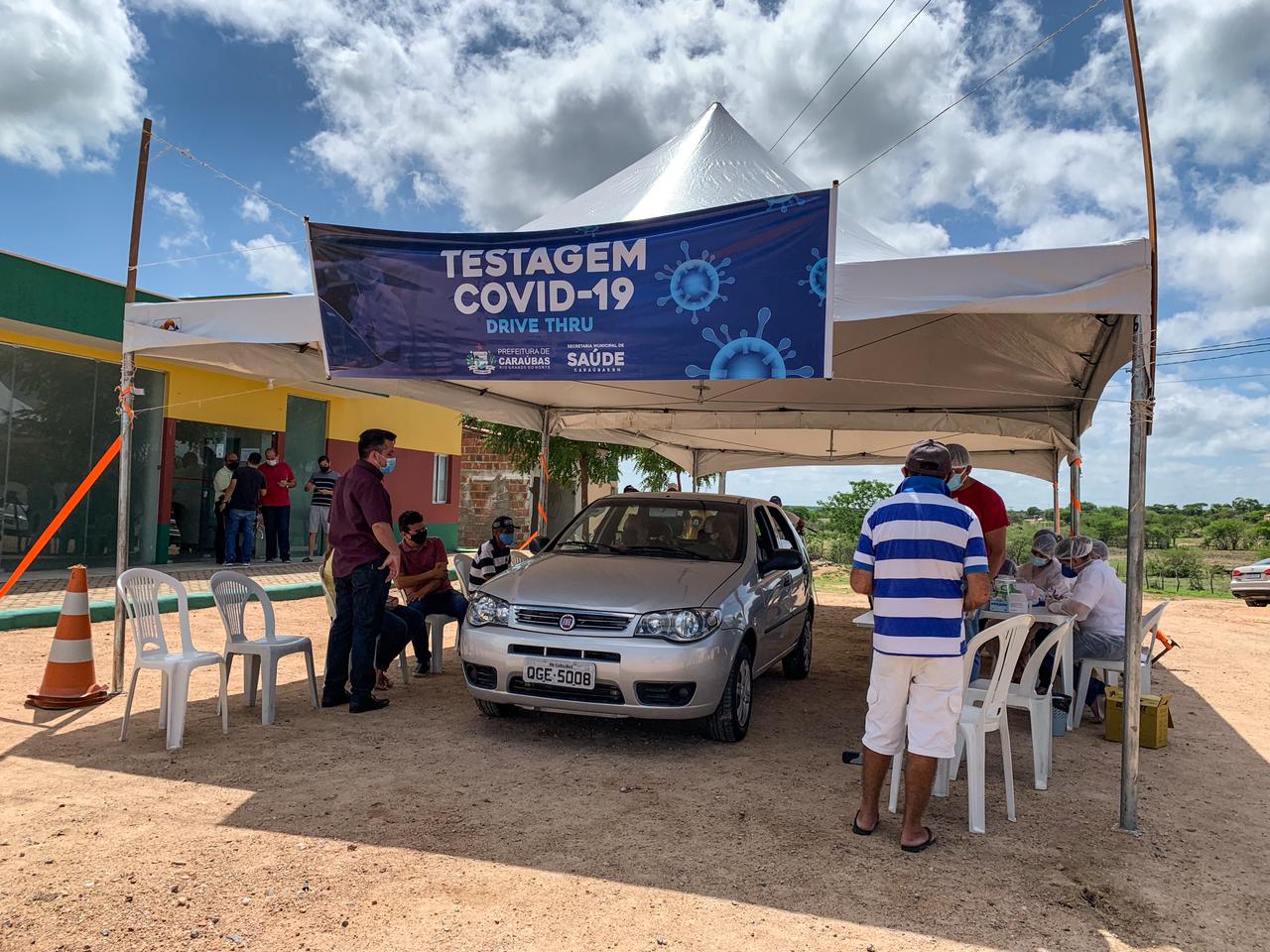 Prefeito Juninho Alves e vice-prefeito Paulo Brasil visitam Drive-Thru de testagem de Covid-19 no Alto são Severino