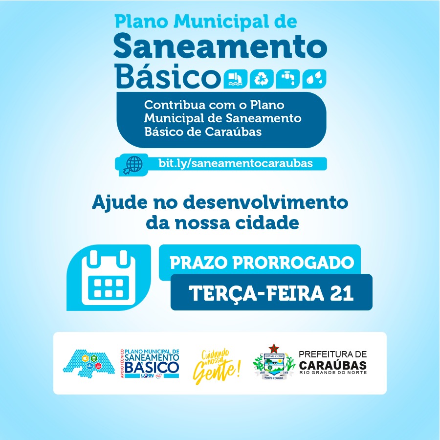 Saneamento Básico – questionário da participação popular é prorroga do até a terça-feira 21