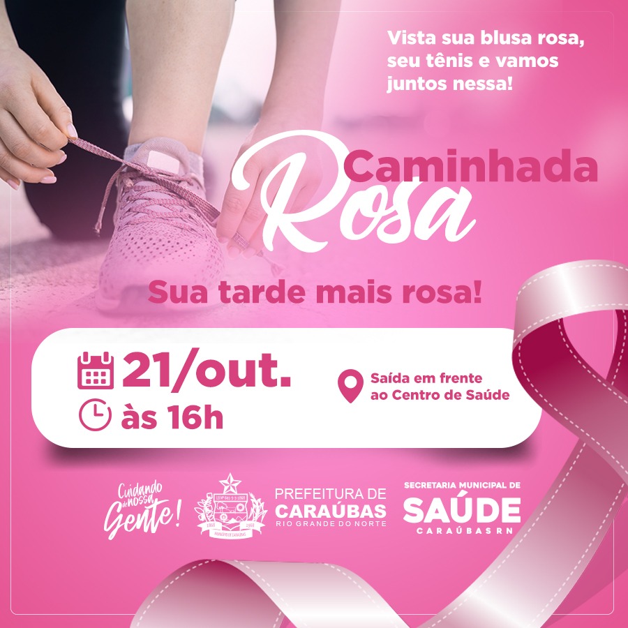 Secretaria de Saúde com tudo pronto para a “Caminhada Rosa” em Caraúbas