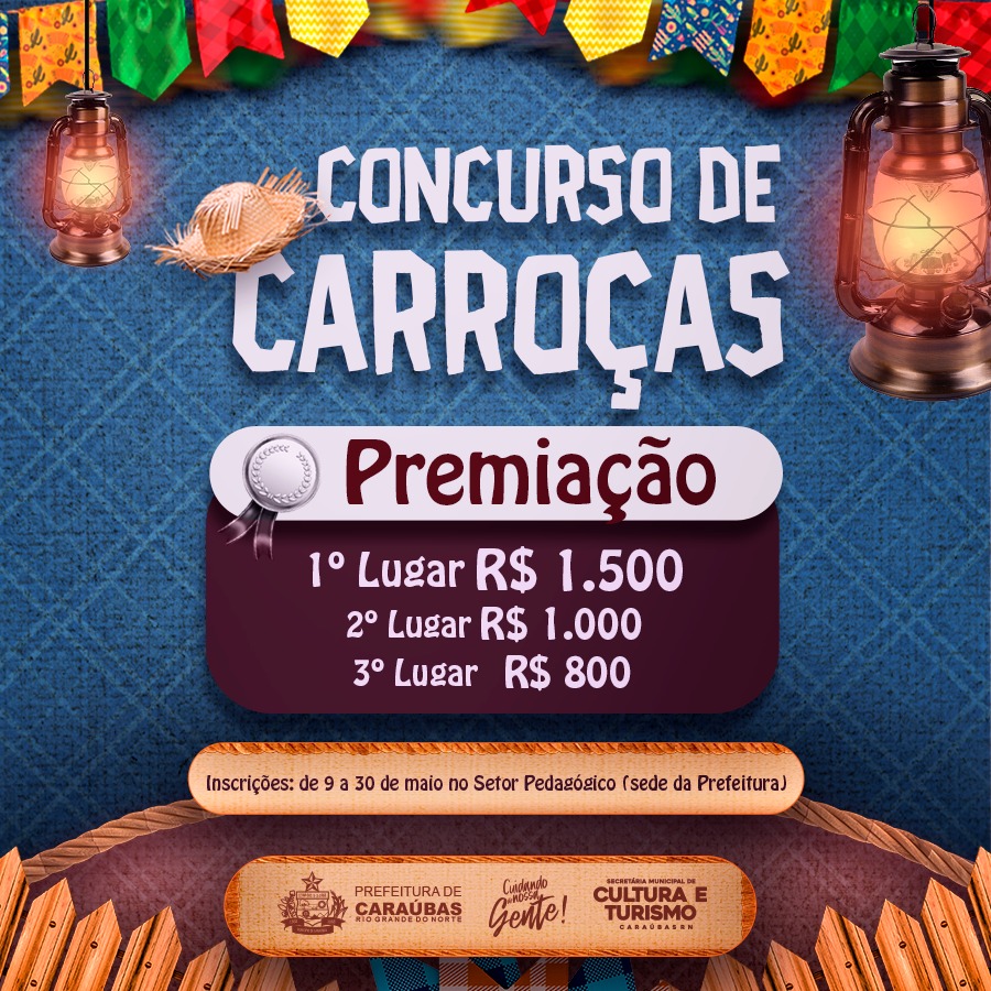 Prefeitura de Caraúbas lança edital de inscrição para concurso de carroças ornamentadas