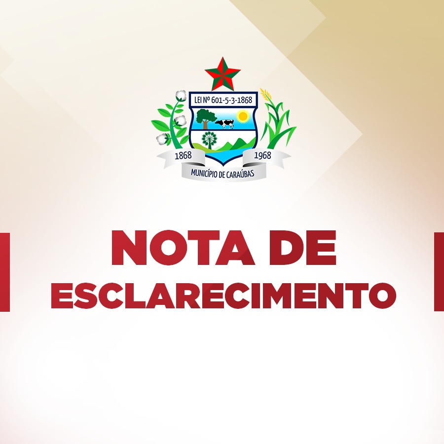 Comunicado importante da Prefeitura de Caraúbas