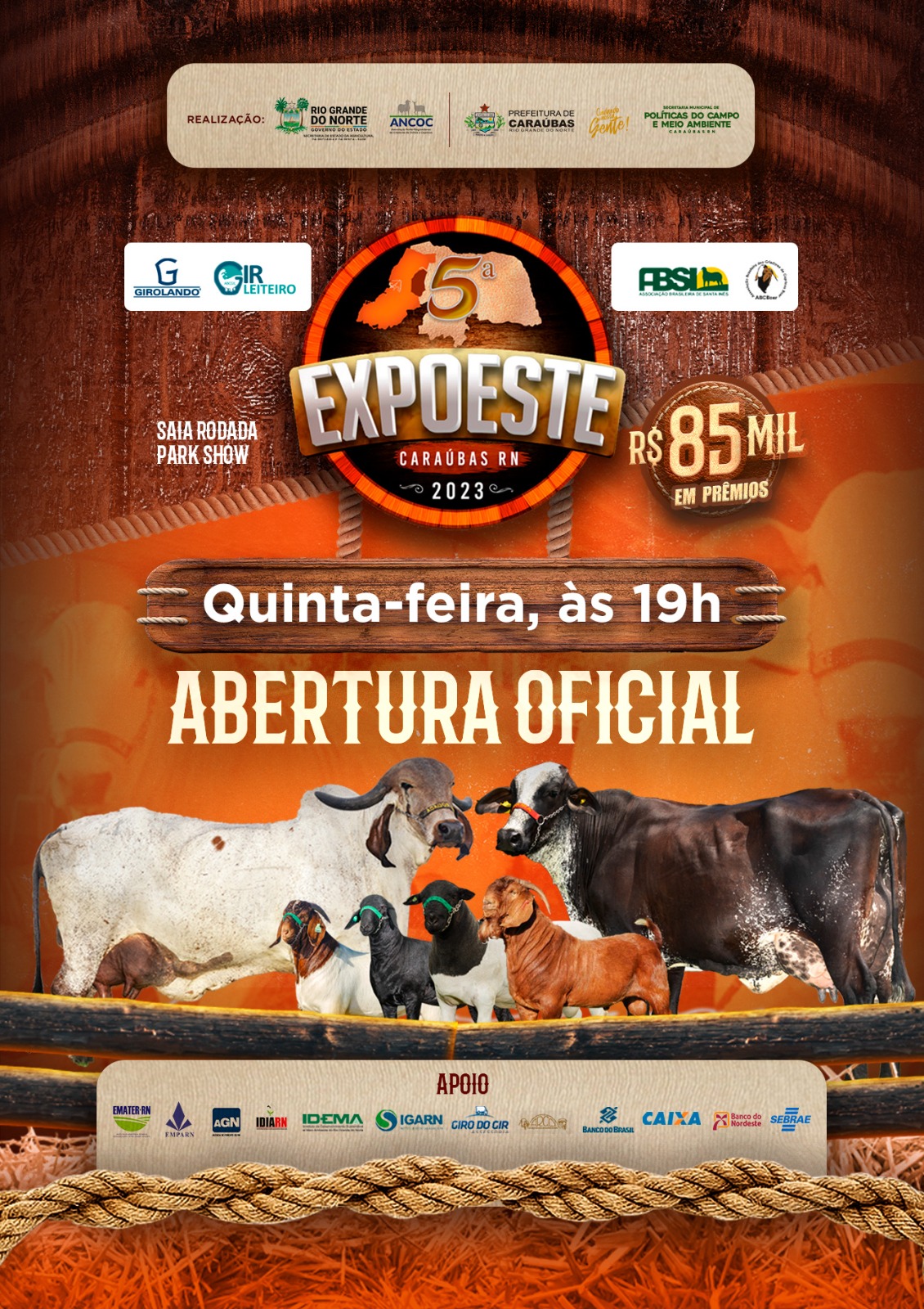 Tudo pronto para começar a 5ª edição da Expoeste Caraúbas umas das maiores feiras agropecuárias do RN