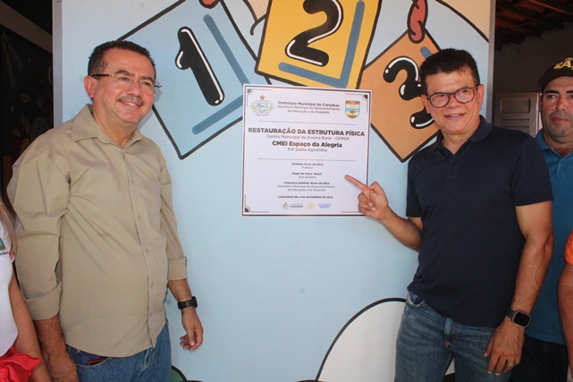 Prefeito Juninho Alves entrega reforma do Cmei no Assentamento Santa Agostinha em Caraúbas